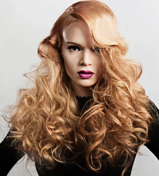 Luxury voluminous curls hairstyle showcasing professional hair styling by Eddine Belaid in Switzerland